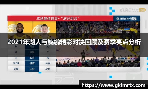 2021年湖人与鹈鹕精彩对决回顾及赛季亮点分析